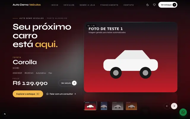 Prévia do tema Premium Cinematic no computador