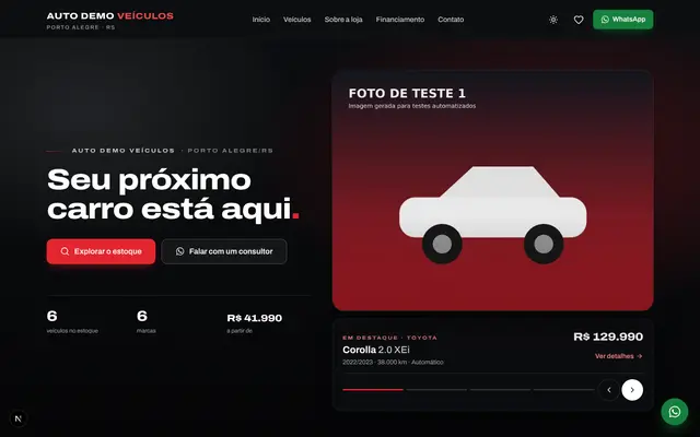 Prévia do tema Showroom