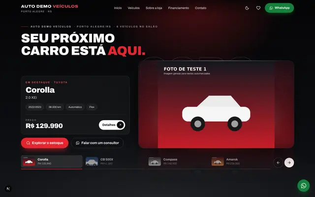 Prévia do tema Showroom 2.0 no computador